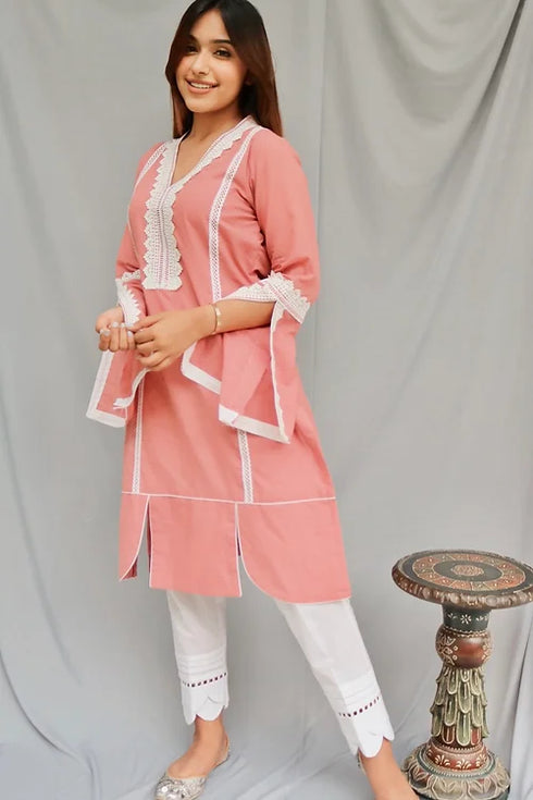 Noor The Pastel Pakistani Style Kurta Set